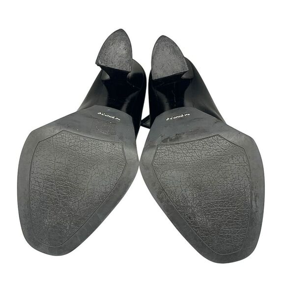 Prada Mary Jane Runway 2012 Black Leather Grey Rubber Cap Toe Heels EU 37.5 Pump - Picture 9 of 10